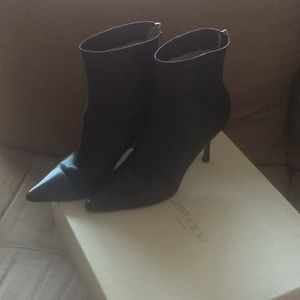 Jimmy Choo Black Leather Ankle Boots